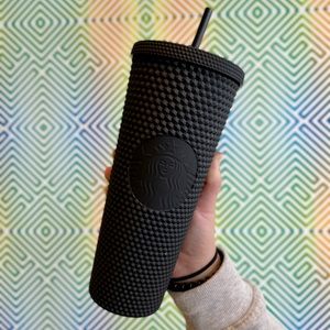 Starbucks tumbler studded matte black cup 24oz